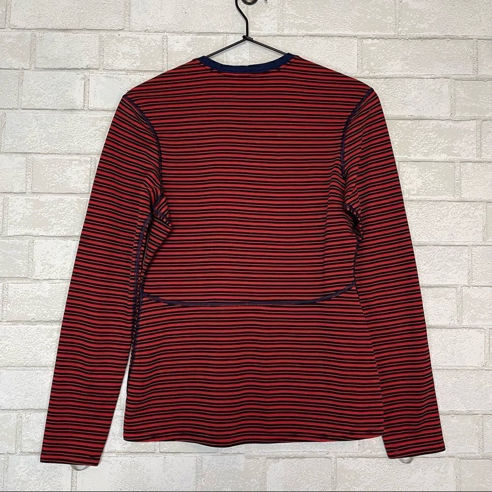 Patagonia Red and Blue Stripe Capilene Long Sleeve Base Layer Top S - Picture 3 of 7